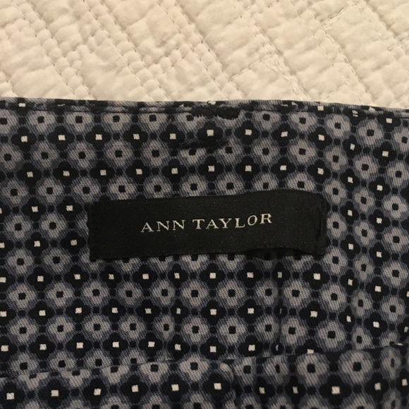 Ann Taylor Navy Pattern Trousers Stretch - Picture 10 of 16
